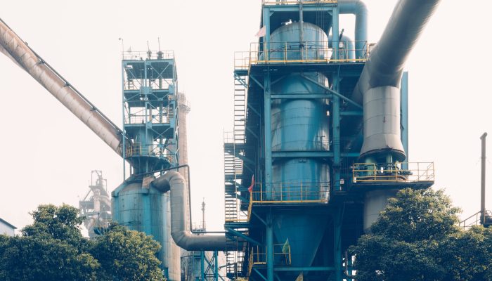 interior view of a steel factory,steel industry in city of China.